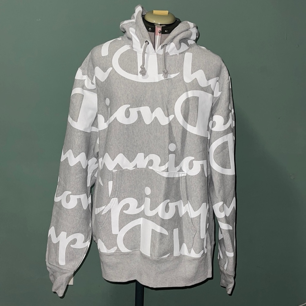 Champion Reverse Weave Pullover Hoodie Sweatshirt Y2K size XL Gray